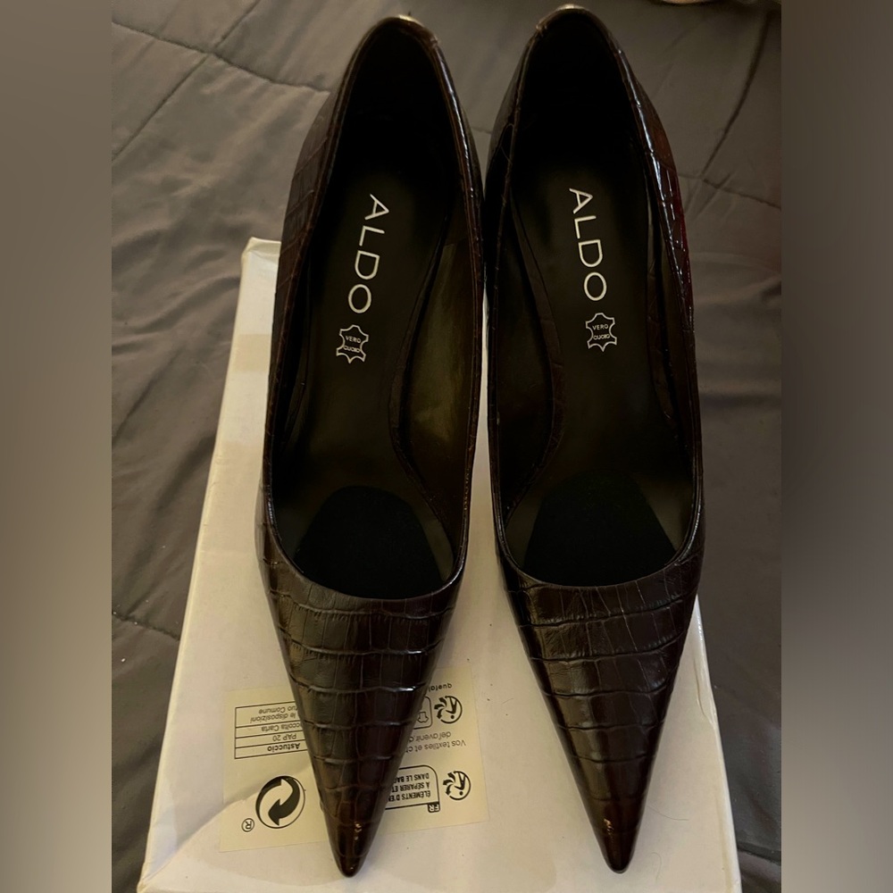 ALDO burgundy heels.